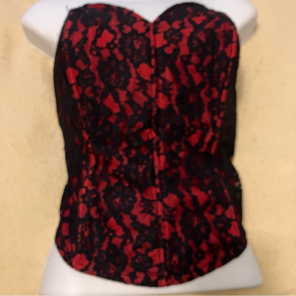 Corset Red & Black Lace